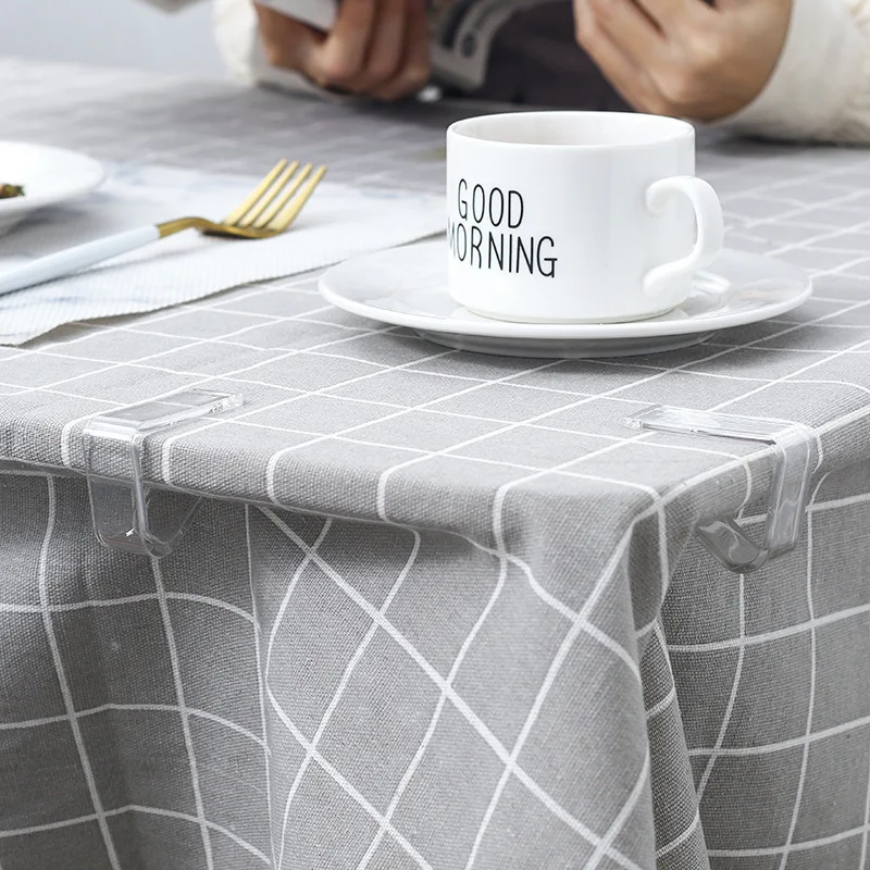 Transparent Dining Table Cloth Fixed Clip, Household Tablecloth, Tabletop, Invisible, Anti Slip, Non Punching