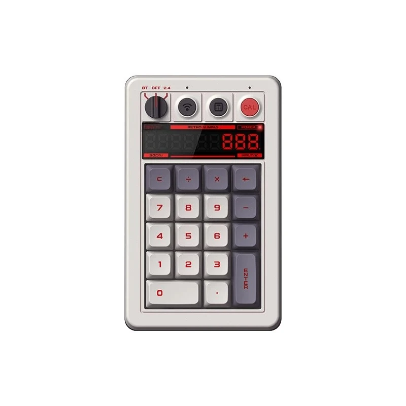 Independent Wireless Digital Keypad Calculator 2-in-1 Retro Wind Display External