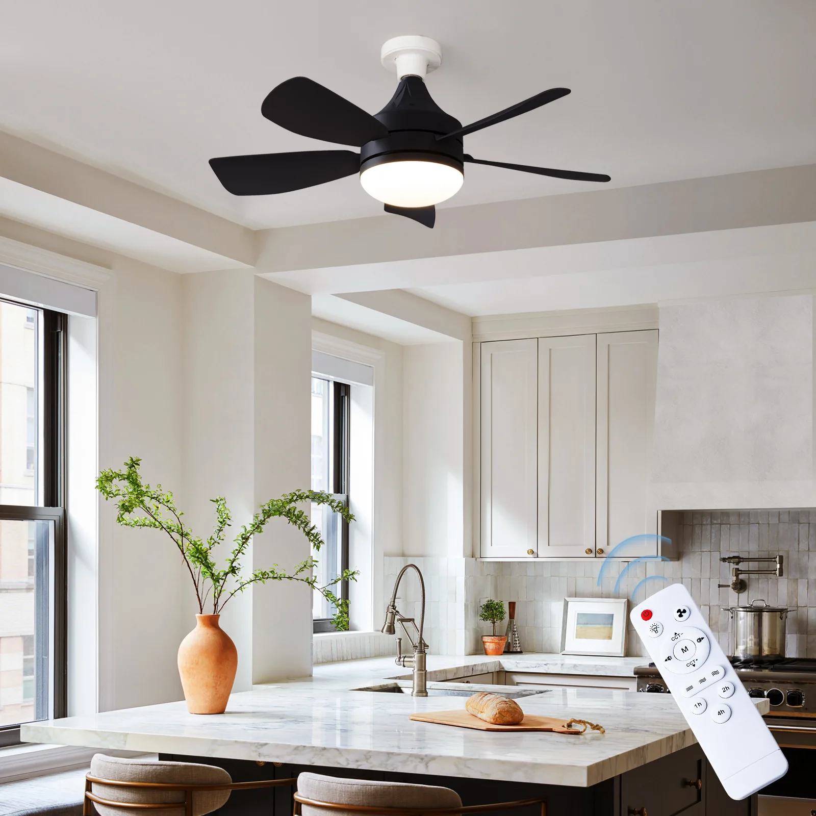 Fan Light E27 Screw Removable Remote Control Ceiling Fan Light Ceiling