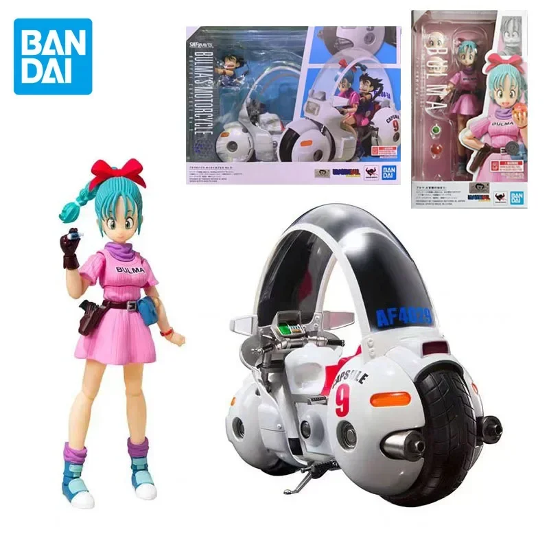 In Stock Bandai Original S.H.Figuarts Dragon Ball Bulma Bulma's Motorcycle NO.9 Anime Action Figures Model Toys Collection Gifts