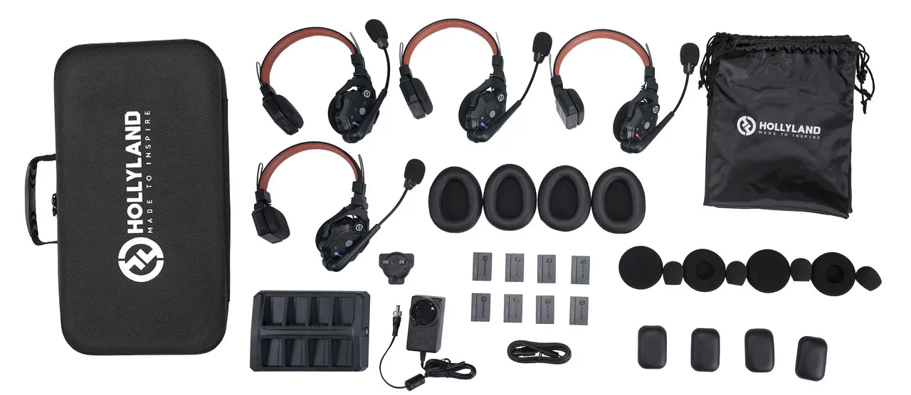 Hollyland Solidcom C1 Pro-4S Solidcom C1 Pro Full Duplex Wireless Intercom System With 4 Headsets