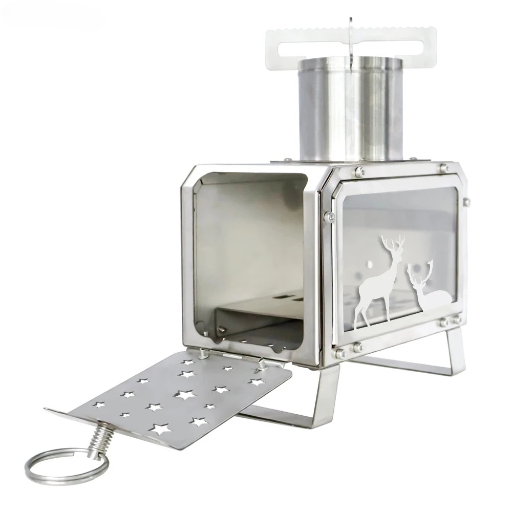 

Hot Tent Stove for Tent Shelter and Cooking Heating Outdoor Camping Stove With Chimney Pipes Camp Tent Heater Portable