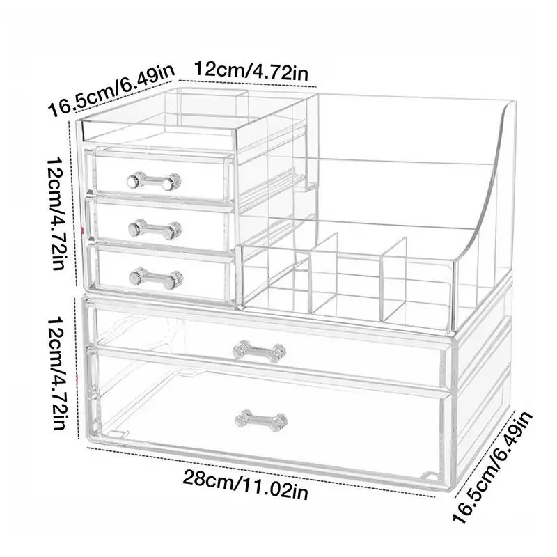 Makeup Organizer Jewelry Container Make Up Case Makeup Brush Holder Organizers Box Clear Makeup Holders Storage Box Rack