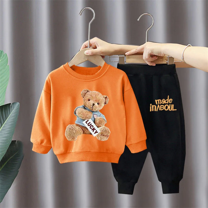 Children Boy Clothing Sets Mother Kids Girl Fashion Hoodie Sports Spring Autumn Cartoon Cotton Suits 2pcs Baby Casual Trousers