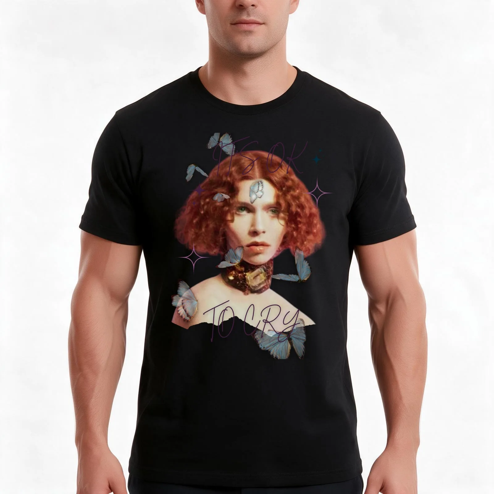 SOPHIE IT'S OK TO CRY T-Shirt, Summer Casual Cotton Tee, Oversized Streetwear Tops, Vintage Graphic Print, Unisex Men Women