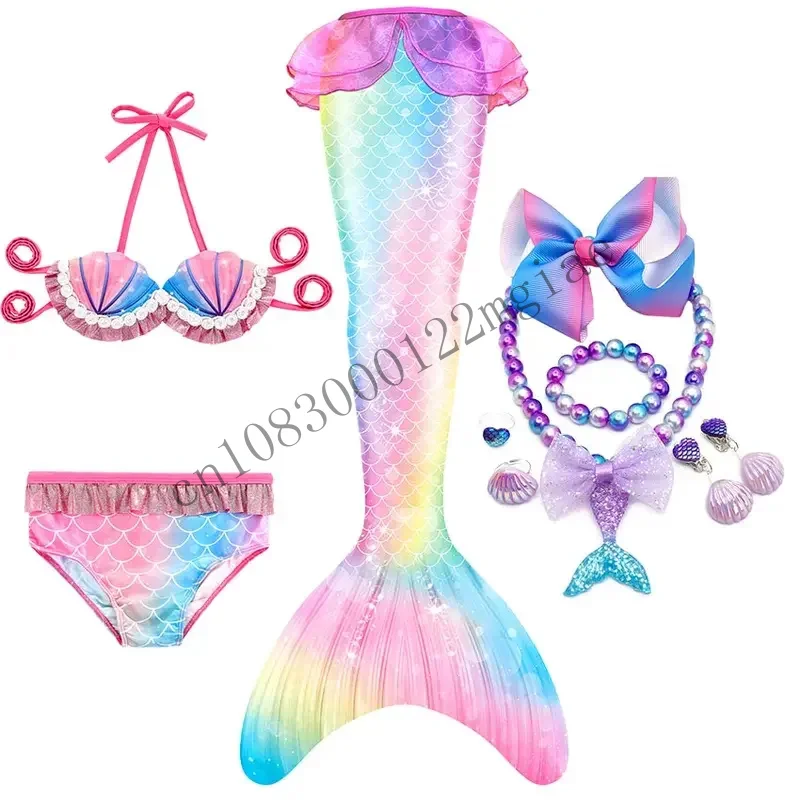 Schwimmen Schwanz Mädchen Kostüm Cosplay Kleid Kinder Bikini Badeanzug Mono Halloween Kostüme Meerjungfrau cmm221