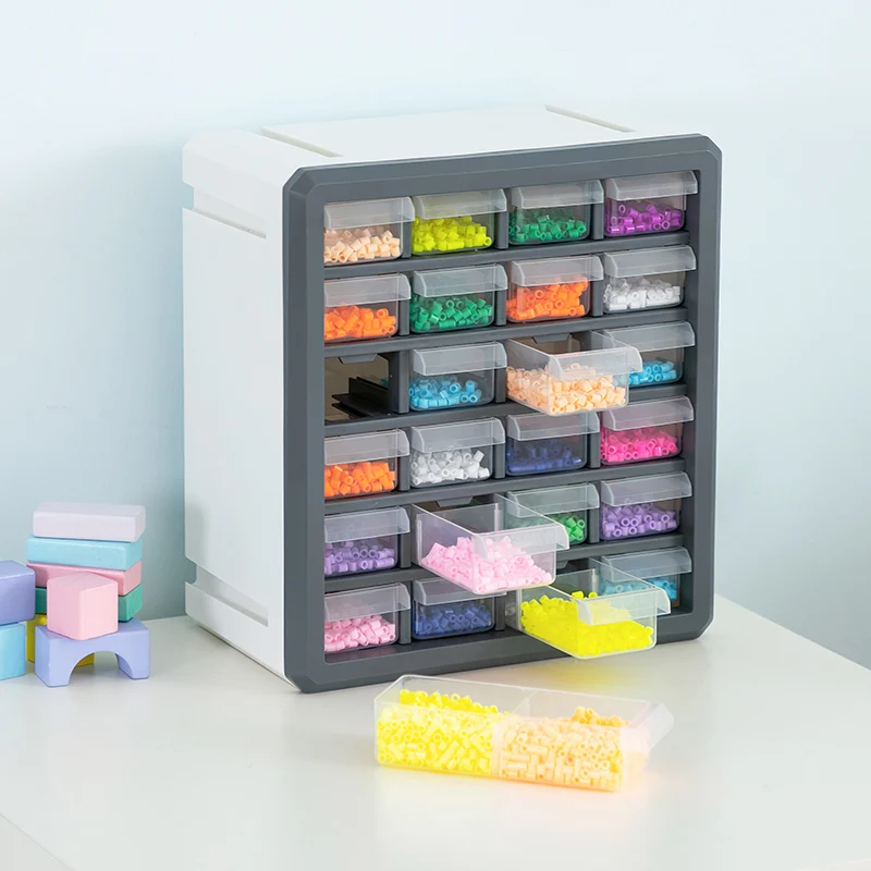 Versatile Adjustable Makeup Organizer Multi-Use Storage Box for and Tools 24 Drawer Iron Bead Cosmetic Holder