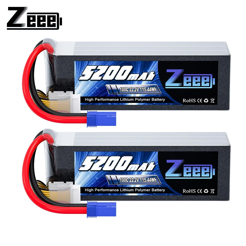 Zeee 6S 5200mAh סוללת Lipo 22.2V 100C Softcase עם תקע EC5 עבור מכונית RC מטוס מסוק משאית באגי סירה דגמי RC חלקים