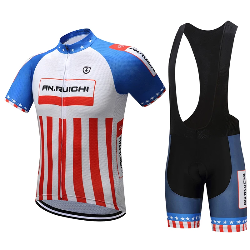 

Summer Unisex Bicycle Cycling Sets Anti-sweat Flag Design 3D Padding Cushion Sport Jerseys Customized/Wholesale Service