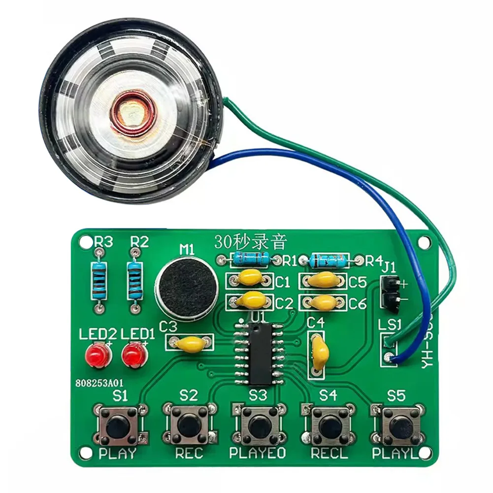 Electronics Learning Kit 30 Second Voice Recording PCB with Components for Soldering Assembly and Circuit Study