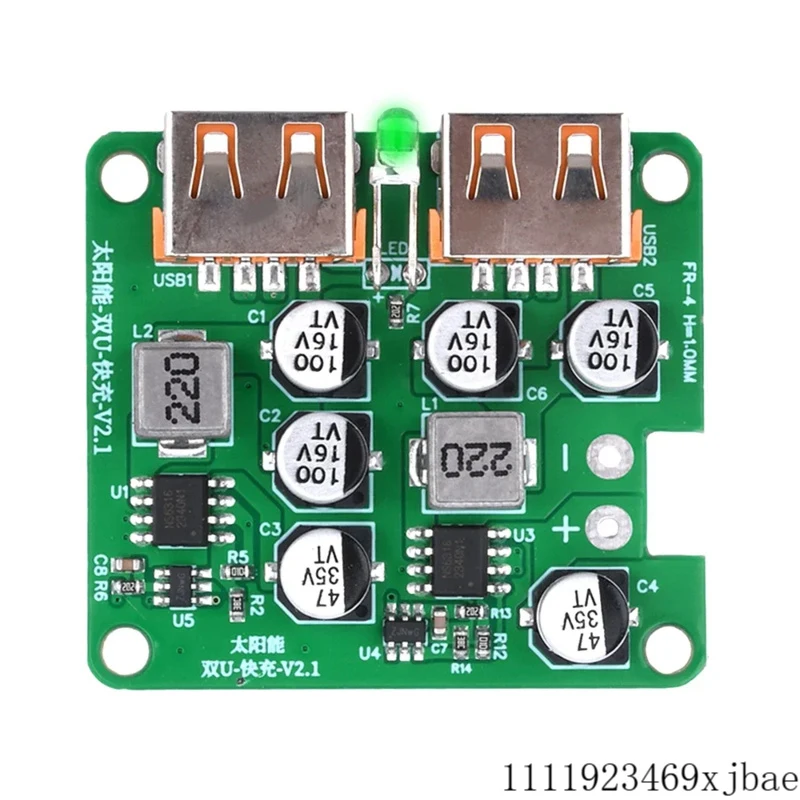 

5-30V To 5V 9V 12V Buck Module Regulated Power Supply Board Adaptive Fast Charging Board For Solar Panel Dual USB Port