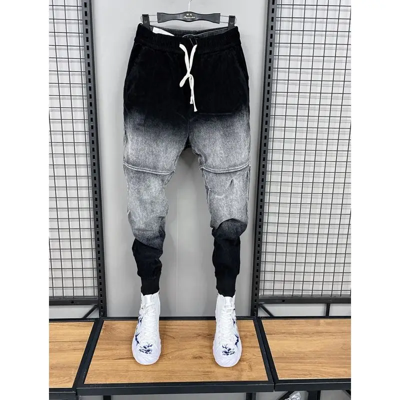 Color Match Hip Hop Male Trousers Sweatpants Streetwear Pants Elastic Waist Running Jogger Pant High Quality Men\'s Clothing