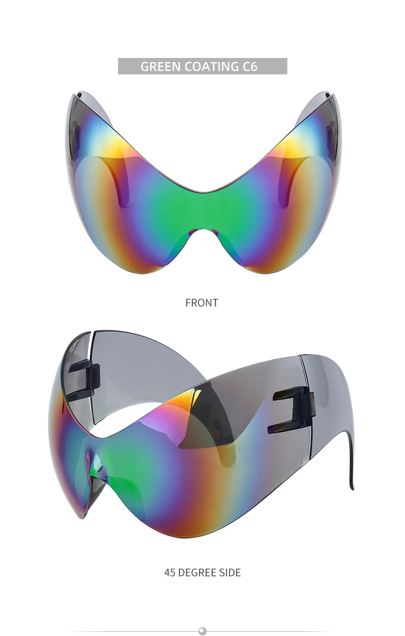 Y2k Sport Sonnenbrille Frauen Luxusmarke Trend Punk Sonnenbrille für Männer Retro 2000's Wrap Around Sonnenbrille futuristische Sonnenbrillen – Detail 23