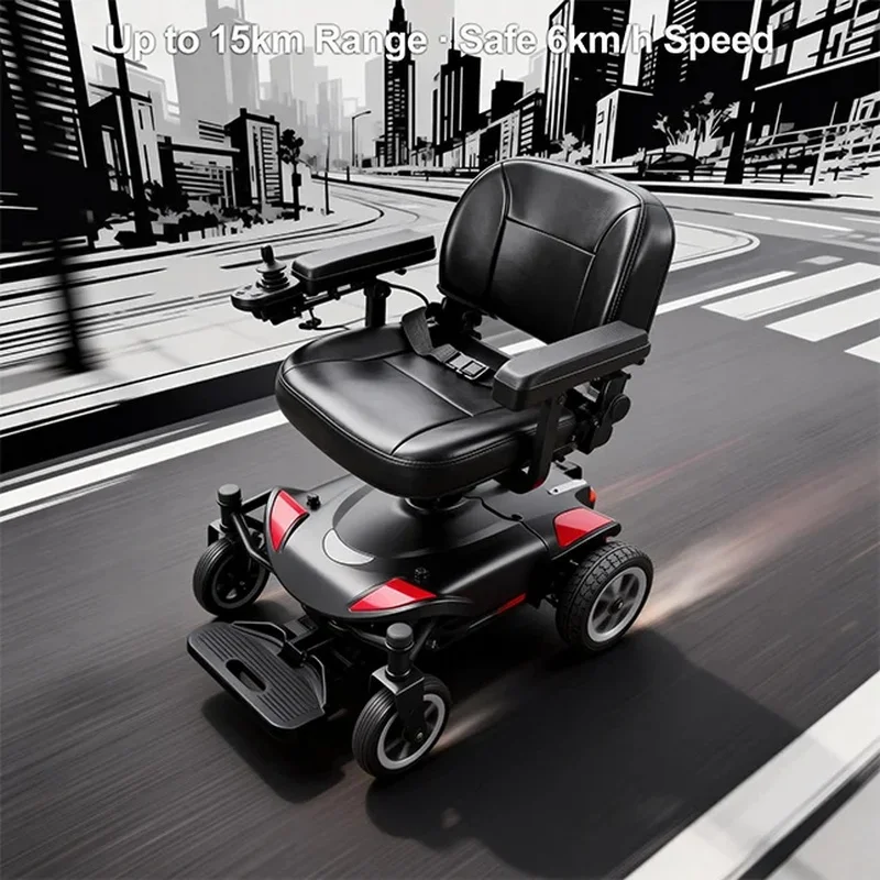 Lorvmed  Folding Electric Wheelchair with 500W Motor for Disled Individuals