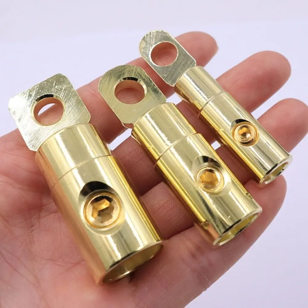 Durable O-Type Car Audio Connector 0GA 4GA 8GA Brass Power Supply Reducer Car Audio Terminal Connectors