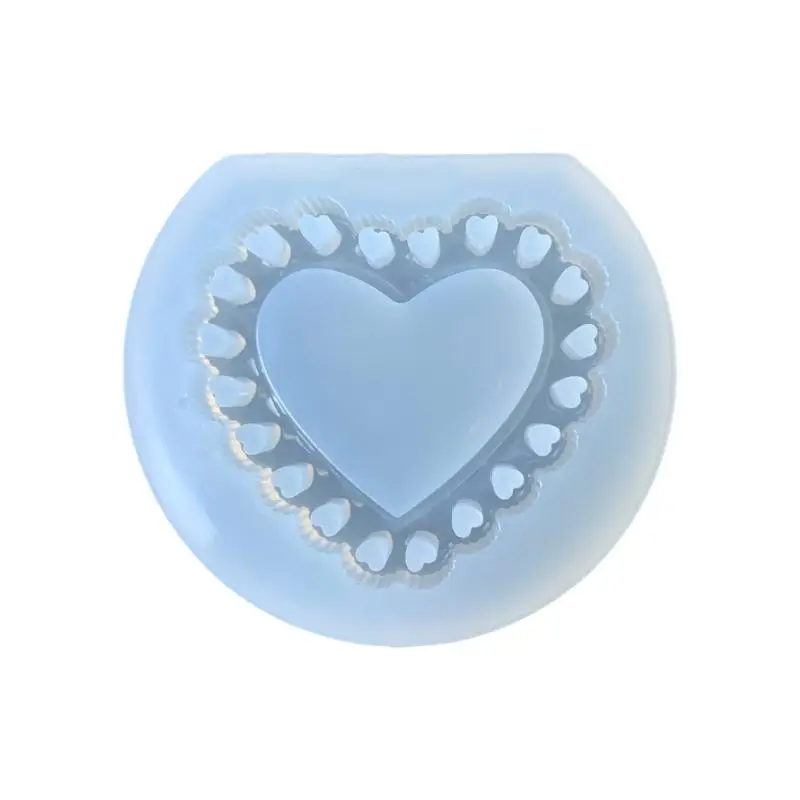 A52E Love Heart Design Reusable Silicone Pendant Mold Effortless Demold Process For Artistic Resin Accessory Creation
