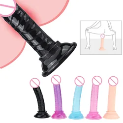 Dildo Toy for Adult Erotic Soft Jelly Strong Suction Cup Dildo Anal Butt Plug Realistic Penis G-spot Orgasm Sex Toys for Woman