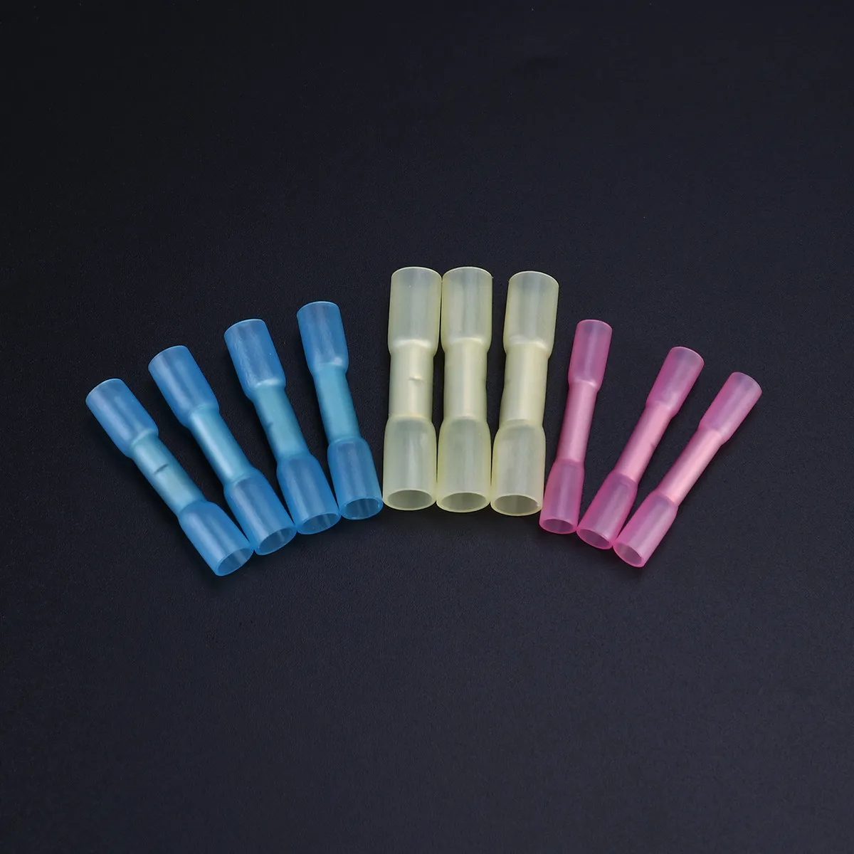 50Pcs Waterproof Butt Crimp Connectors Insulated Heatshrinkable Terminal Set for Safe Wire Connection in Damp Areas