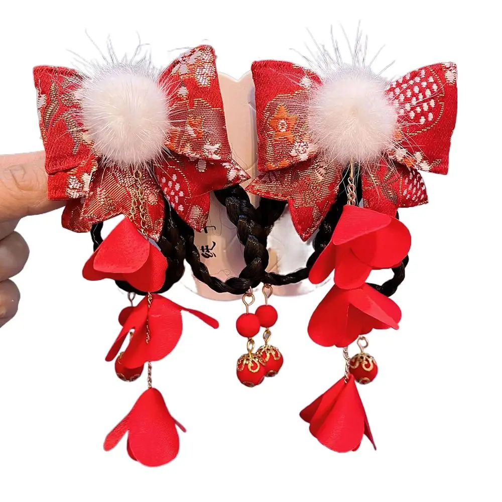 

Fashion Girls Headwear New Year Hanfu Headdress Children Hairpin Barrettes Rabbit Tassel Hair Clips Hair Accessories