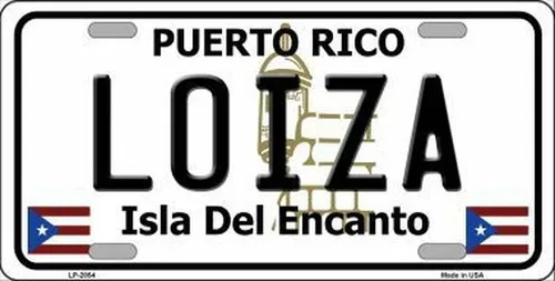 Loiza Puerto Rico Metal Novelty License Plate Aluminum
