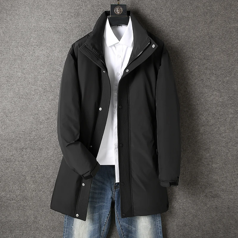 2024 new arrival winter jacket 90% white duck down jackets men,mens fashion long style thicken warm parkas trench coat male