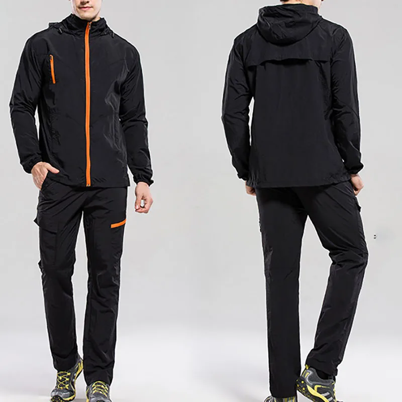 Trekking Hiking Shirt Pants Climbing Hiking Jacket Pants Spring Autumn Couple Outdoor Quick Drying Clothes Mens Slim Fit Quick