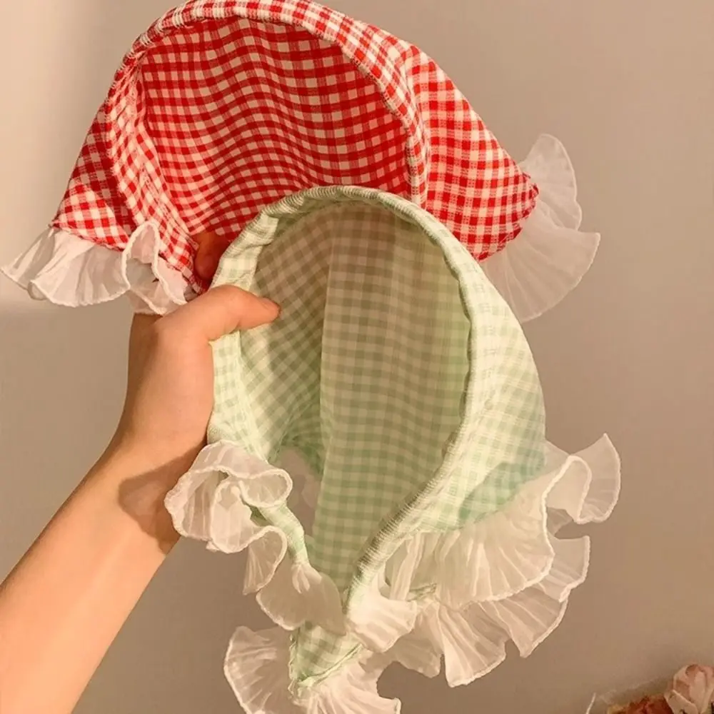 Pañuelo triangular de estilo Pastoral Ins, diadema de encaje para persona perezosa, pañuelo para la cabeza, accesorios para el cabello de rejilla