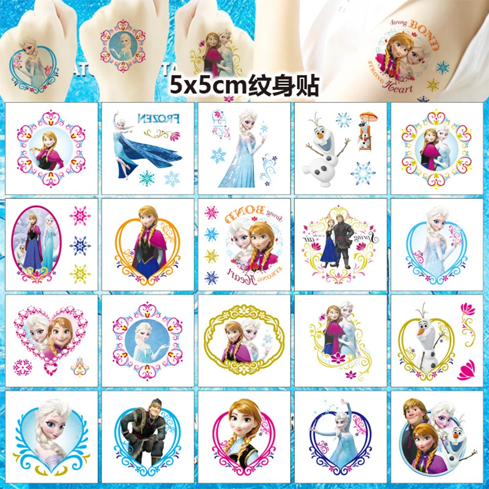 Disney Kid Temporary Tattoo Sticker Toy Frozen Avengers Mickey Spiderman Princess Face Arm Body Waterproof Tattoos Children Gift