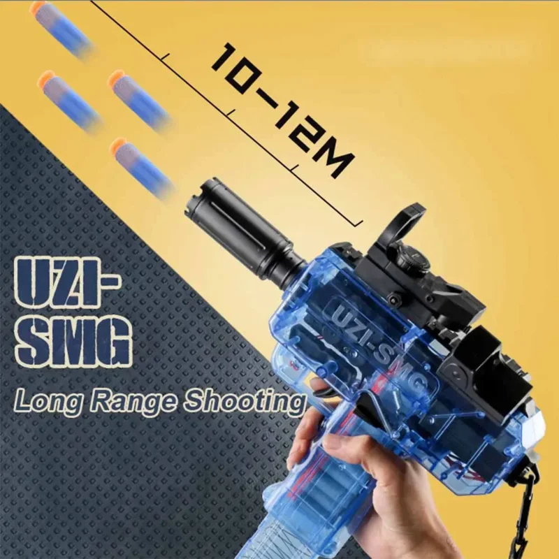 Toy Gun Soft Bullets Electric UZI Toy Gun For Kids Boys Outdoor Shooting Weapon Toy Children Fake Gun Toy