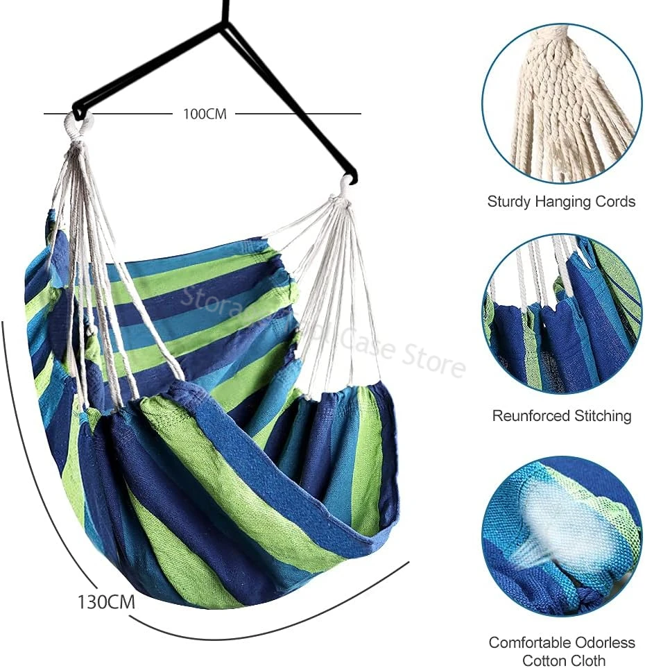 

1Pcs Outdoor Canvas Hammock Camping Swing Hammock with Tree Ropes Indoor/Outdoor Hanging Bed for Garden, Patio, Home Leisure