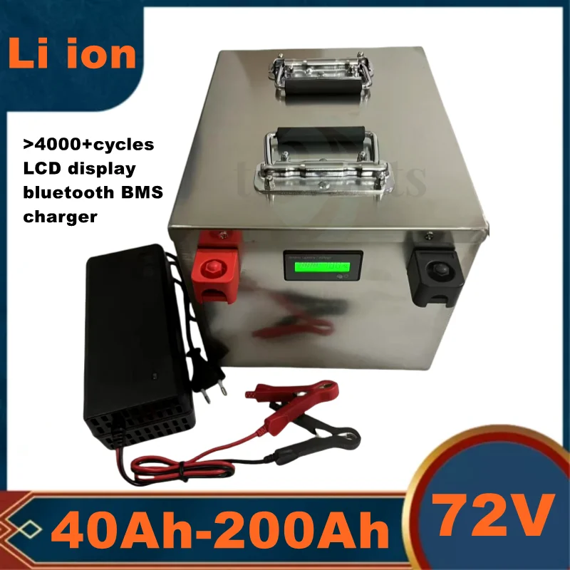 

72V 5000W batterie 40Ah 50Ah 60Ah 80Ah 100Ah 150Ah 180Ah 200Ah Lithium Li-ion pour 3KW 7KW 14KW Skateboard voiture de tourisme