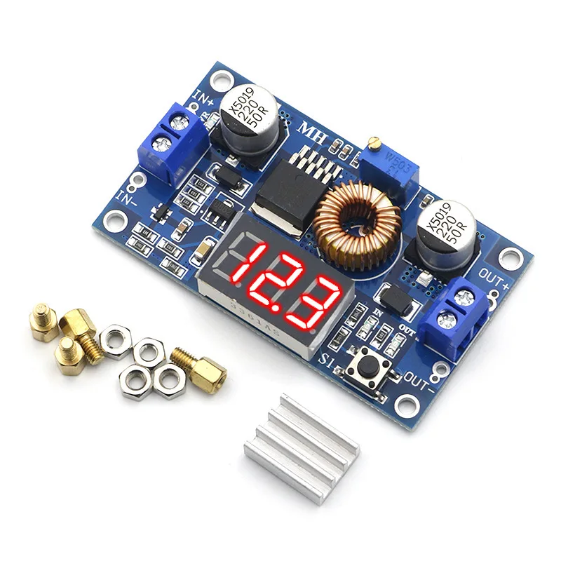1/10/30/50Pcs XL4015E DC DC Adjustable Step Down Module 5A High Power 75W Output With Voltage Display Better  Than LM2596 Module