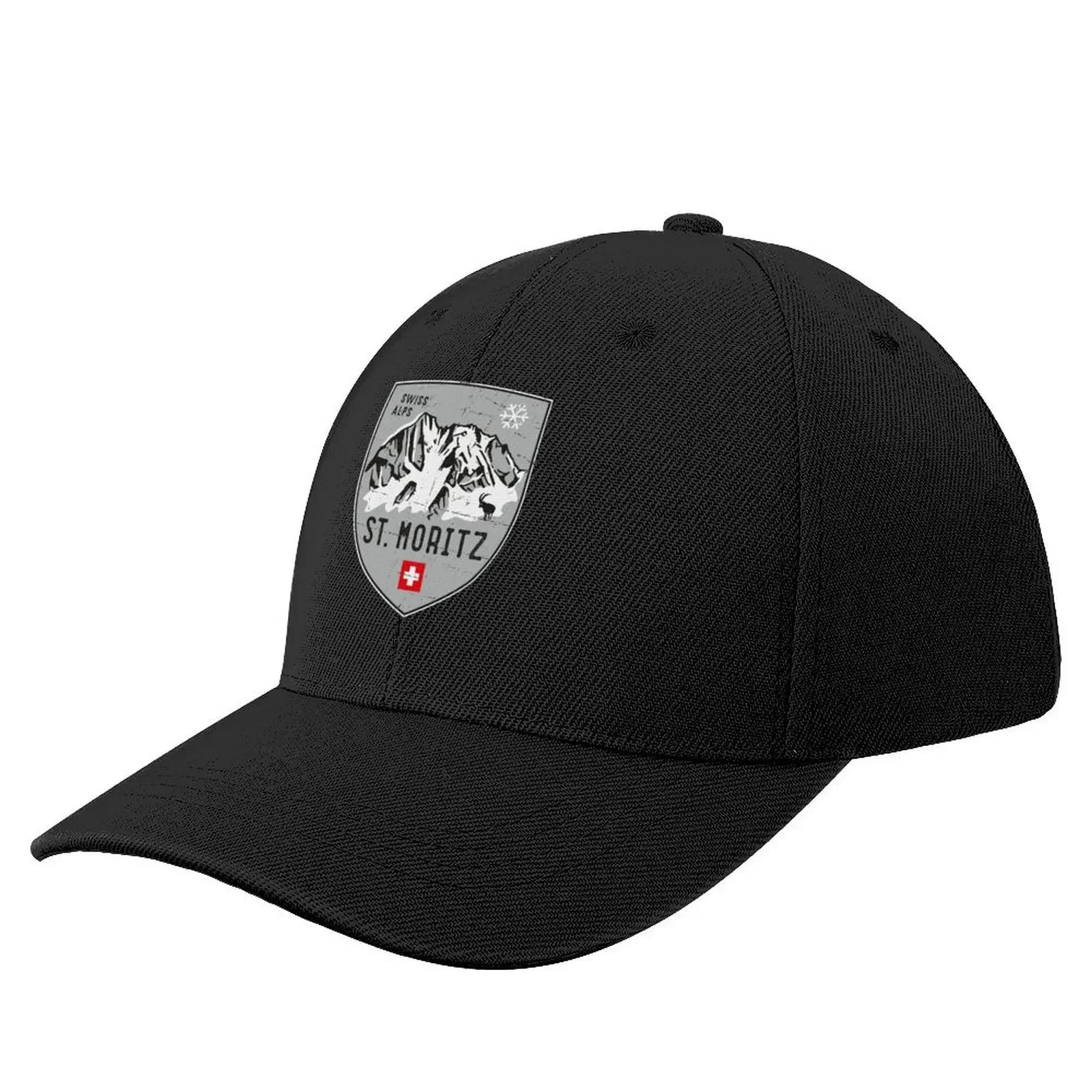 

St. Moritz Switzerland Emblem Baseball Cap fun hats Big Size Hat Hood Women Beach Fashion Men's