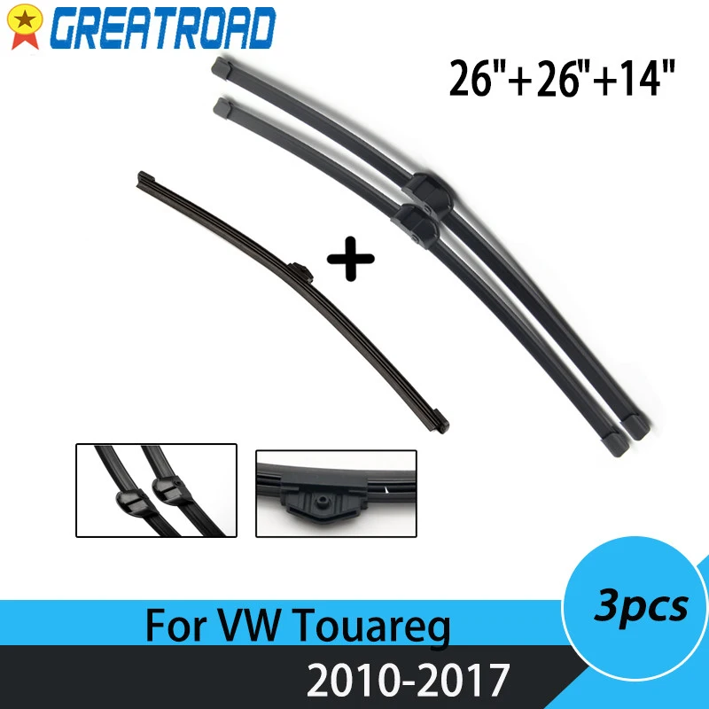 Wiper LHD RHD Front Wiper Blades For VW Touareg 2010- 2017 2016 2015 Windshield Windscreen Front Window 26\