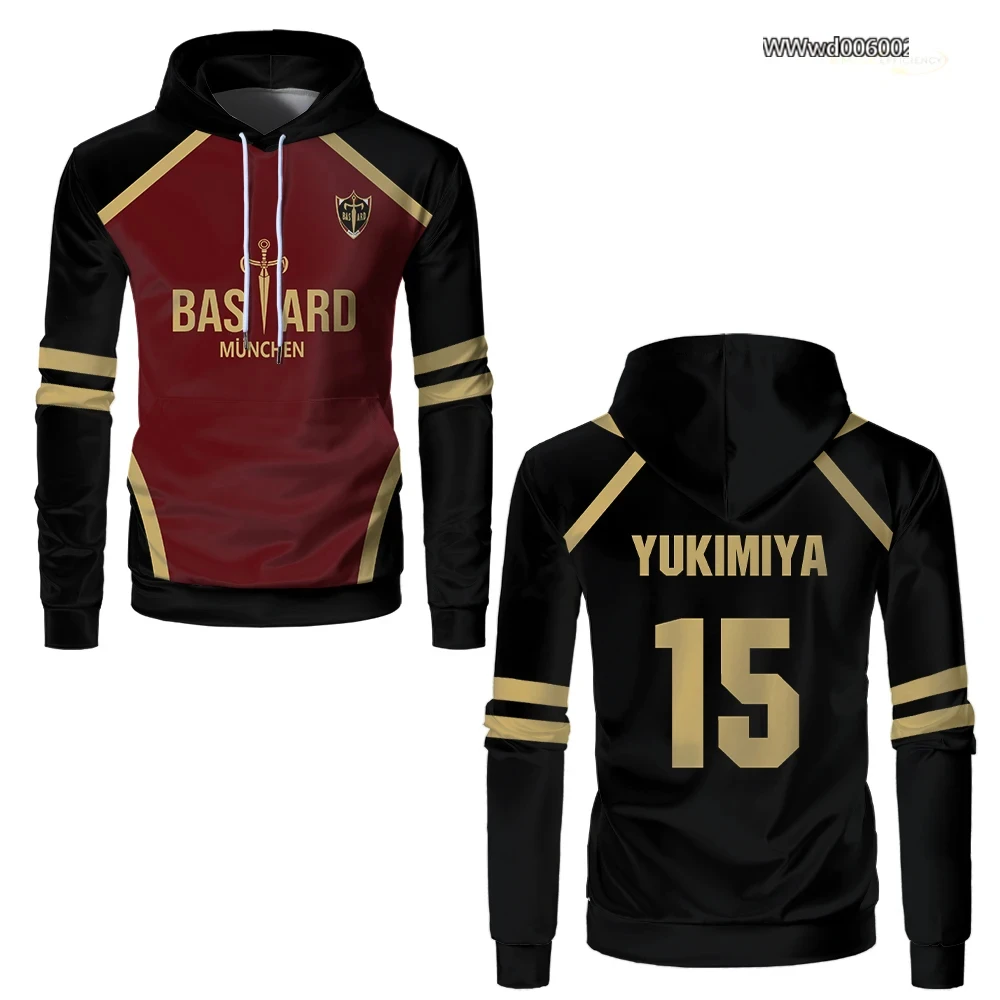 ジャージブルーロックアニメバスタードミュンヘン 3d プリントパーカー男性女性ファッションアウトドアスポーツパーカートレーナーティーンコートジャケット新