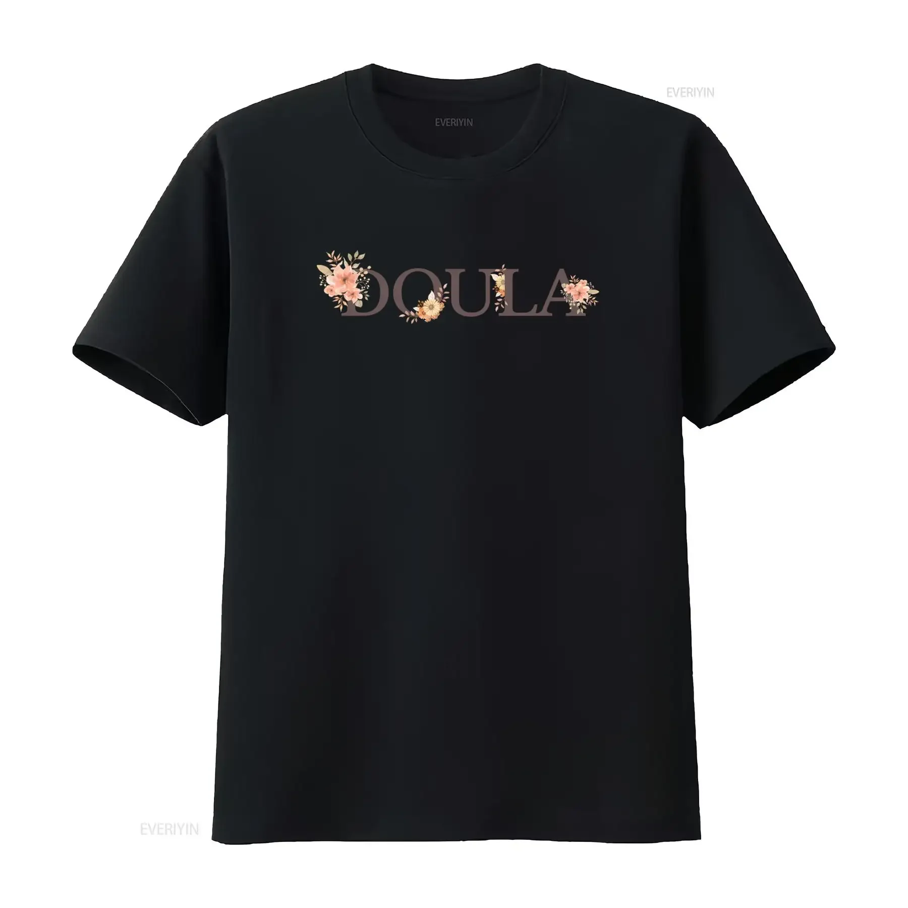 Doula T Shirt Birth Clothes Labor And Delivery Midwife Mothers Day Aesthetic Floral Print vintage Washed Unisex homme