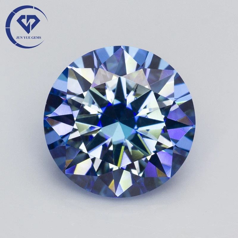 Moissanite Loose Stone Klein Blue Round Cut 0.5-5.0ct Pass Diamond Tester With GRA Certificate