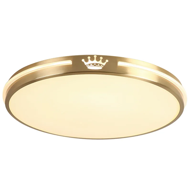 

New Chinese style, all copper ceiling lamp, simple, crown, bedroom, modern home