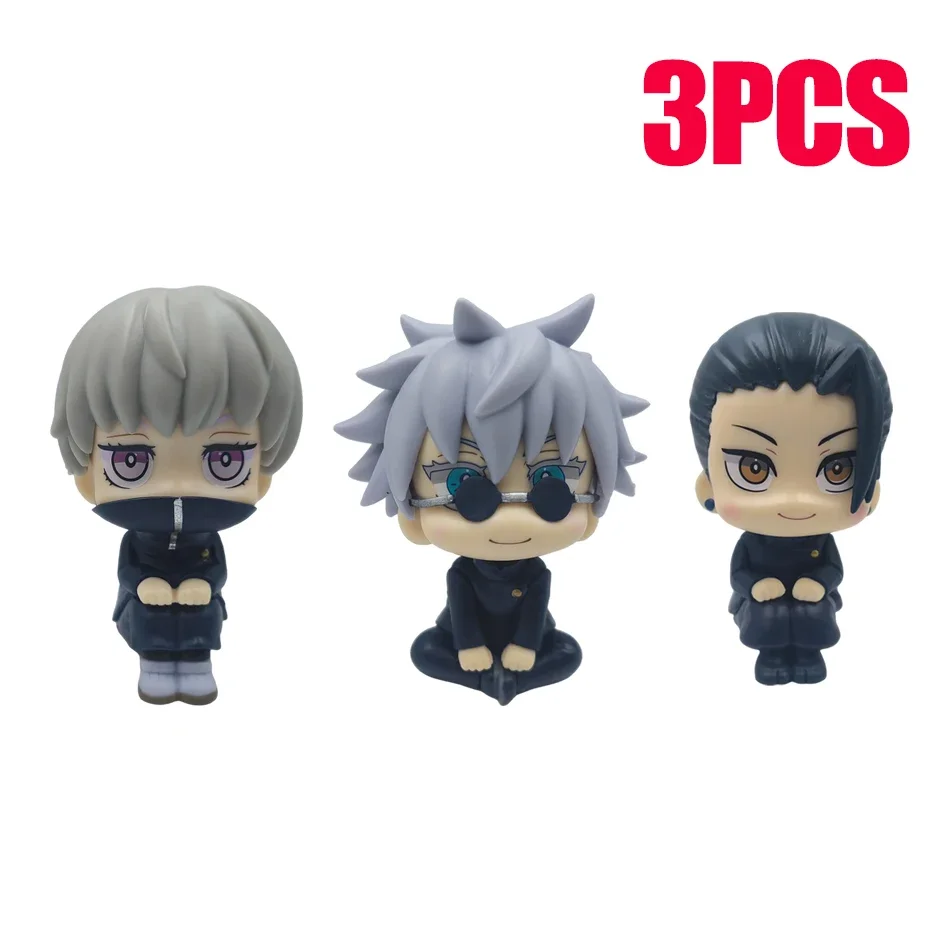 New 5Pcs/set Jujutsu Kaisen Cute Yuji Itadori Gojo Satoru Q Ver. PVC Action Figures Anime Figure Model Toys Collection Doll Gift