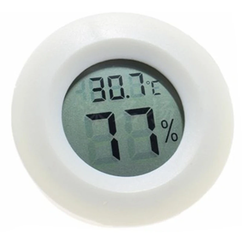 ミニ液晶デジタル温度計湿度計センサープローブ冷凍庫用 10 個ラウンド温度と湿度テスター