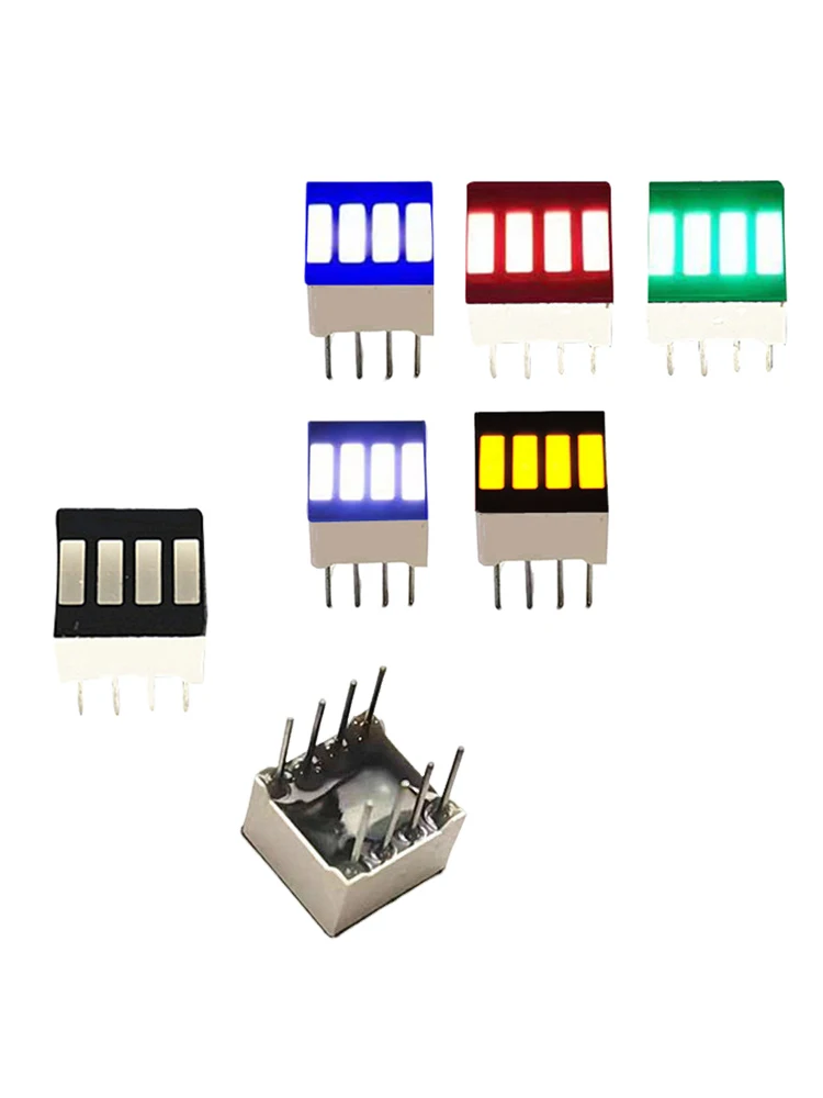 10PCS Moduł wyświetlacza LED 4-segmentowy wykres słupkowy Ultra jasny czerwony zielony niebieski żółty biały kolory Wielokolorowy moduł wykresu słupkowego DIY — zdjęcie 2