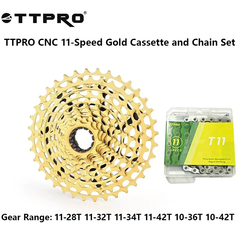 TTPRO CNC Hollow Ultralight Bicycle Cassette 11-Speed 28T/32T/34T/36T/42T, Compatible with HG/XD Hubs