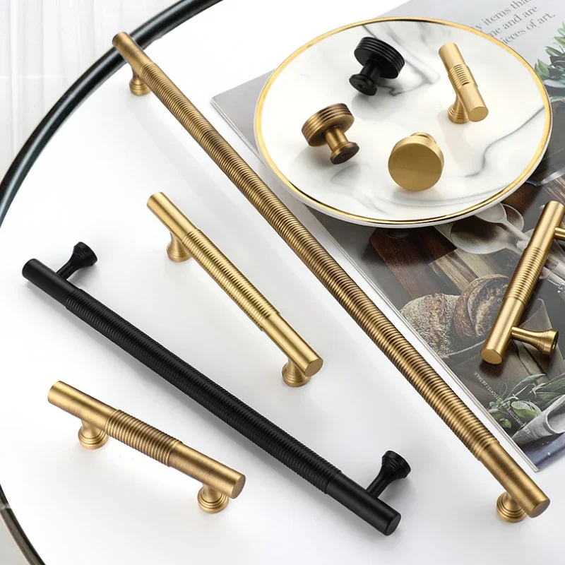 Nordic Solid Brass Furniture Handles Luxury Vintage Handles for Cabinets and Drawers Furniture Fittings Cabinet Pulls