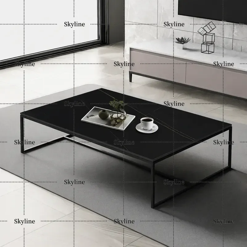 Italian Office Sofa and Coffee Table Set Rock Slab Square Table Simple Modern Design for Meeting Room Furniture Combination