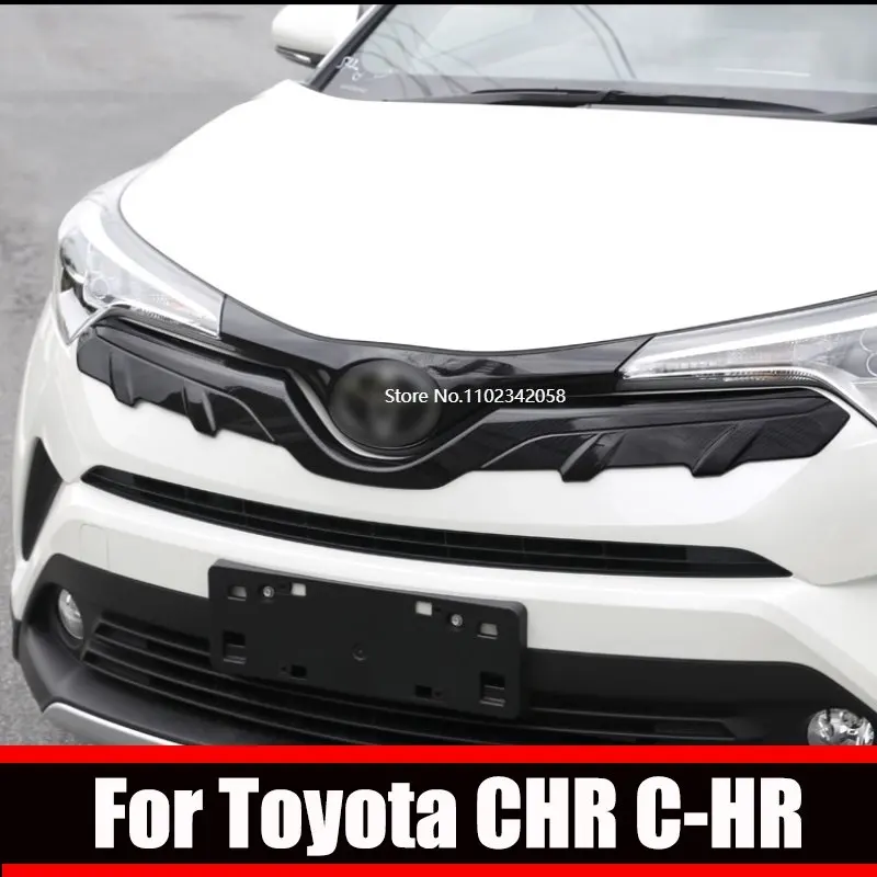 For Toyota CHR C-HR XA10 2018- 2022 ABS Car Front Center Net Modified Grille Trim Strip Cover front mesh Decoration Accessories