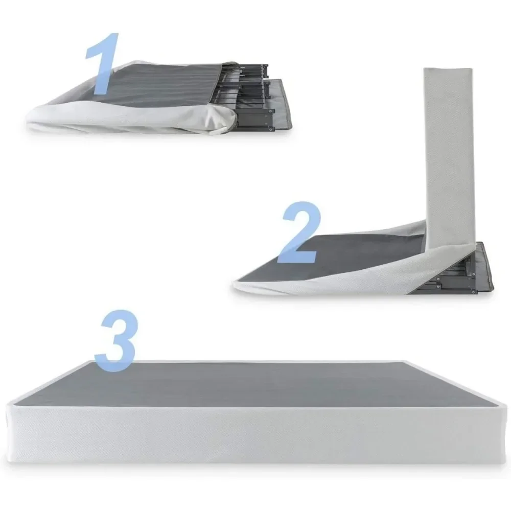 Geen Montage Metalen Boxspring, 9 Inch Witte Matrasfundering, Stevige Metalen Structuur