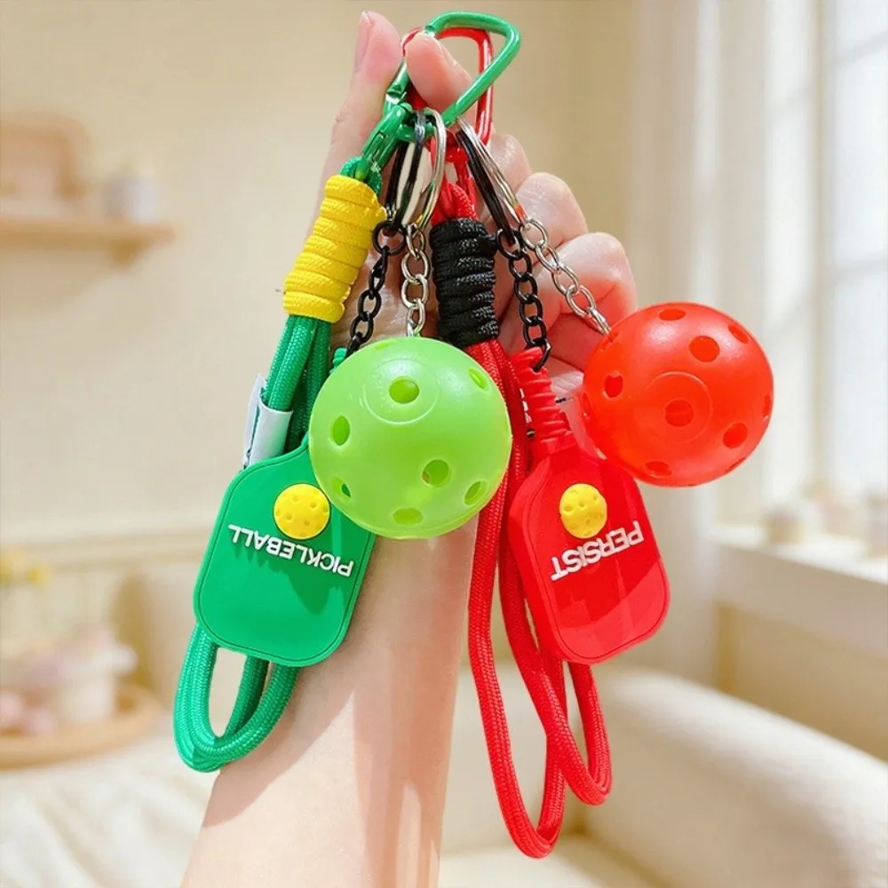 Creative Dopamine Fitness Series Pendant Detachable with Buckle Pickleball Paddle Set Keychain Pickleball Key Ring Bag Charm