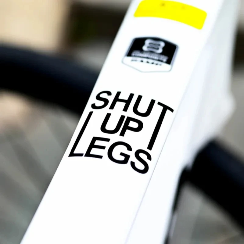 2 Stück SHUT UP LEGS Fahrradaufkleber Fahrradrahmen Oberrohr Dekorative Helm-Vinylaufkleber für MTB Fahrrad Wasserdichtes Fahrradzubehör