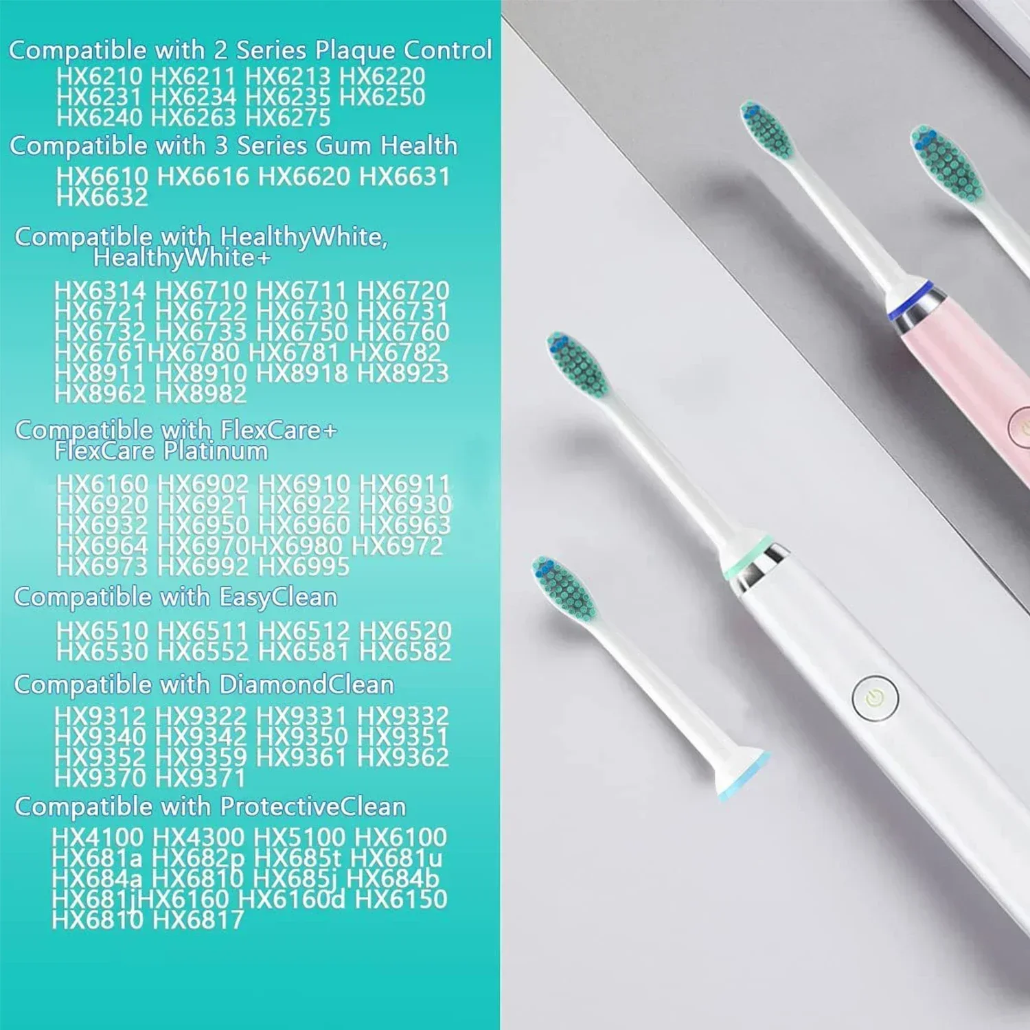 필립스 소닉케어 전동 칫솔 교체 헤드, HX6530 HX9340 HX6930 HX6710 HX9140 HX6921 과 호환 가능