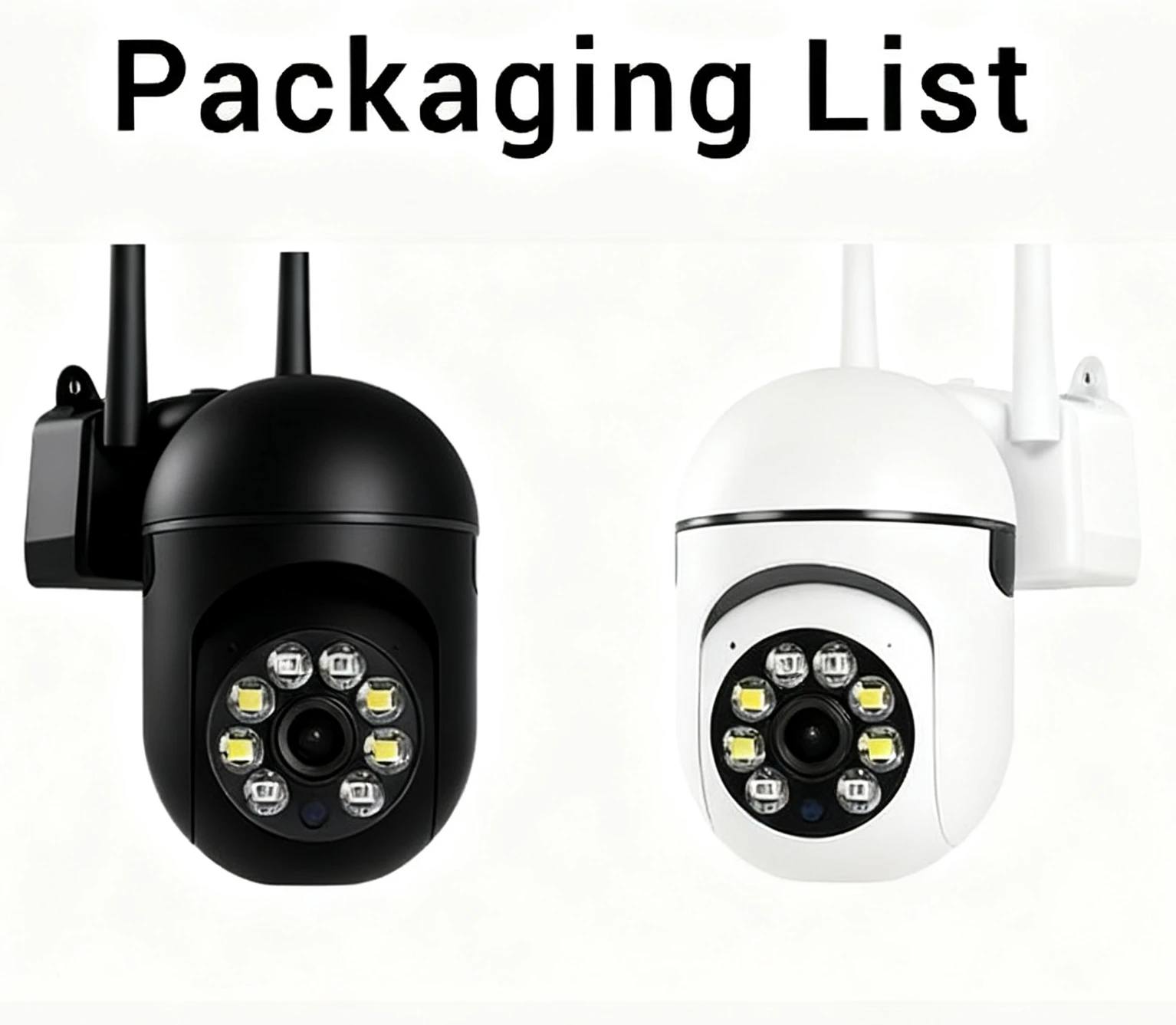 8MP 흑백 단일 주파수 카메라, 4배 줌 고화질 컬러 야간 투시경, 음성 녹음, 휴머노이드 감지